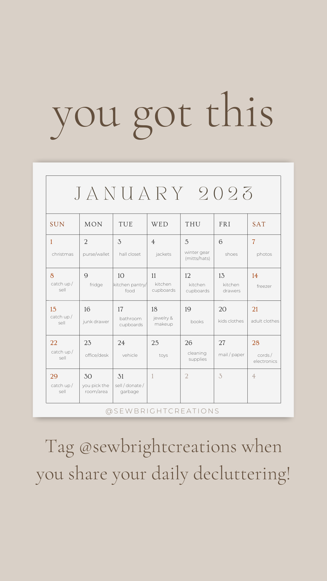 31 days of decluttering, sew bright creations, how to declutter