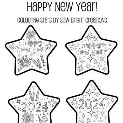 2024 Star Colouring Page by Sew Bright Creations