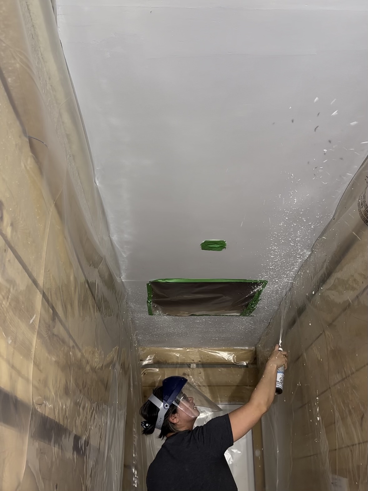 DIY Hallway renovation | How to fix a popcorn ceiling | How to add popcorn to ceiling | Hallway